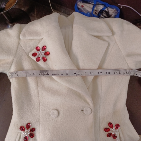 Off white embroidery long coat - Picture 6 of 10